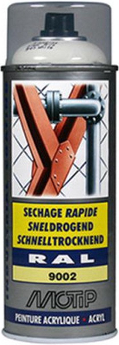 Motip industrial acryllak hoogglans ral 9002 grijswit - 400 ml