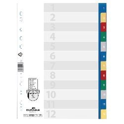 Numerieke tabbladen durable 6750 12 tabs 11 gaten multikleur