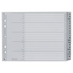 Alfabetische tabbladen leitz 1262 grijs pp (polypropeen)