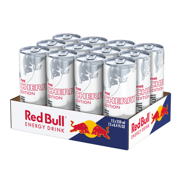 Red bull energy drink the cherry edition - 12-pack (12x250ml) - energiedrank met de smaak van kers