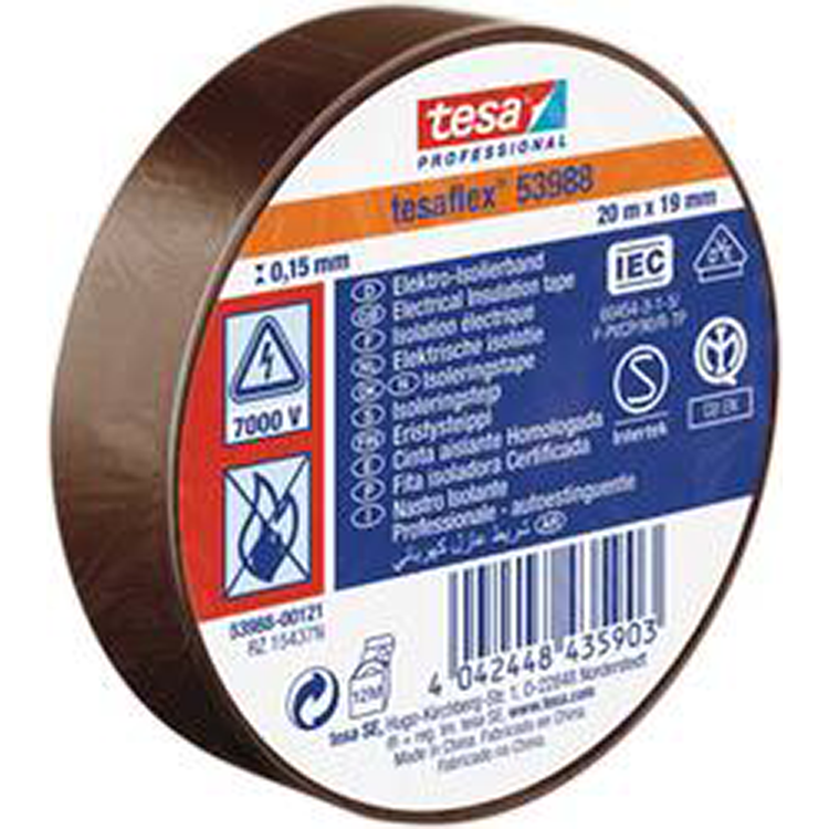 Tesa professional 1064608 - tesa soft pvc tape 20m:19mm bruin | 20 stuks