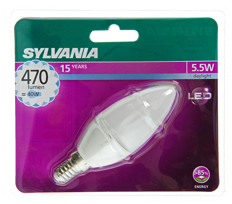 Sylvania 1059972 - syl led kaars e14 5,5w=40w 470lm 6500k | 6 stuks