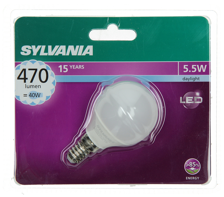 Sylvania 1059973 - syl led kogel e14 5,5w= 40w 470 lm 6500k | 6 stuks