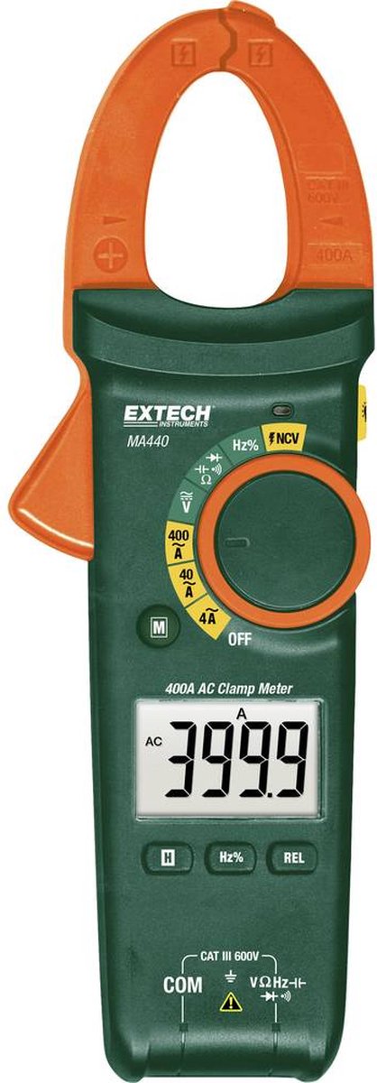 Extech ma440 multimeter – stroomtang digitaal cat iii 600 v – 4000 counts