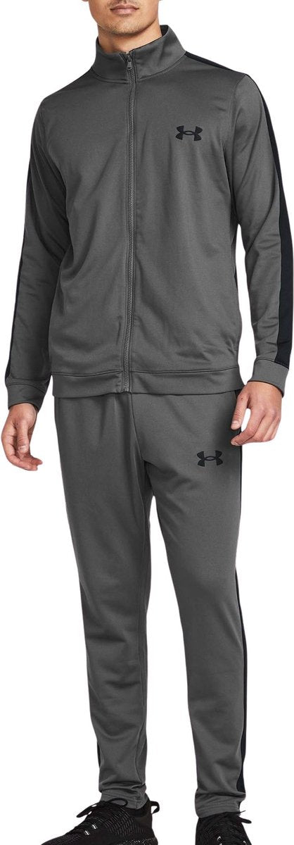 Under armour ua rival knit track suit-gry heren trainingspak - castlerock - zwart