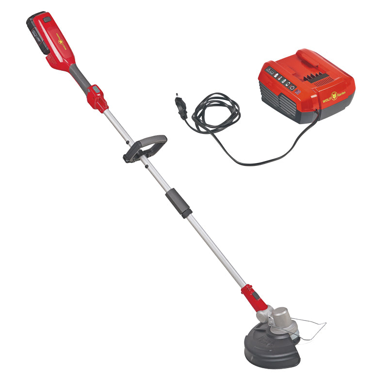 Wolf-garten accu grastrimmer lycos 40 300 t 30cm se (rood grijs, accu inbegrepen)