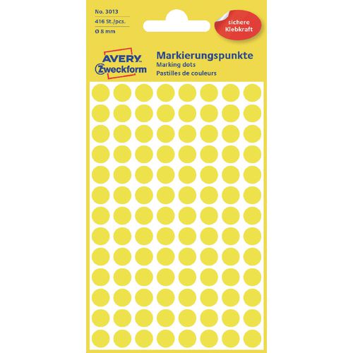 Markeringspunten avery 3013 geel 8mm