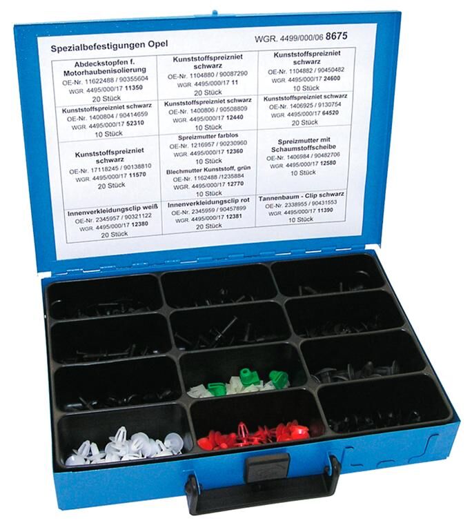 Dresselhaus speciaal bevestigings assortiment sort.special attachments opel 190-tlg.