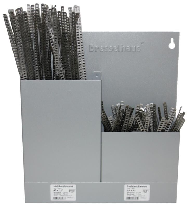 Dresselhaus ashoes klemband assortiment lochbandklemme sort.perforated tape clam 2-fold equipped