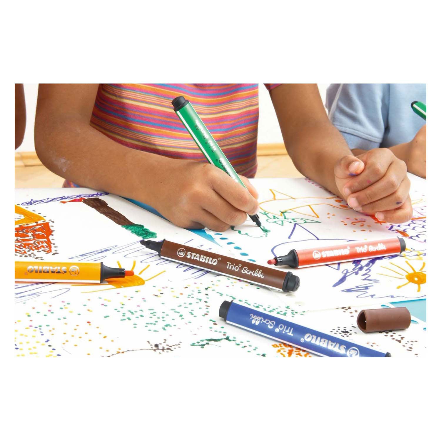 Stabilo trio scribbi - viltstift met meeverende punt - blauw