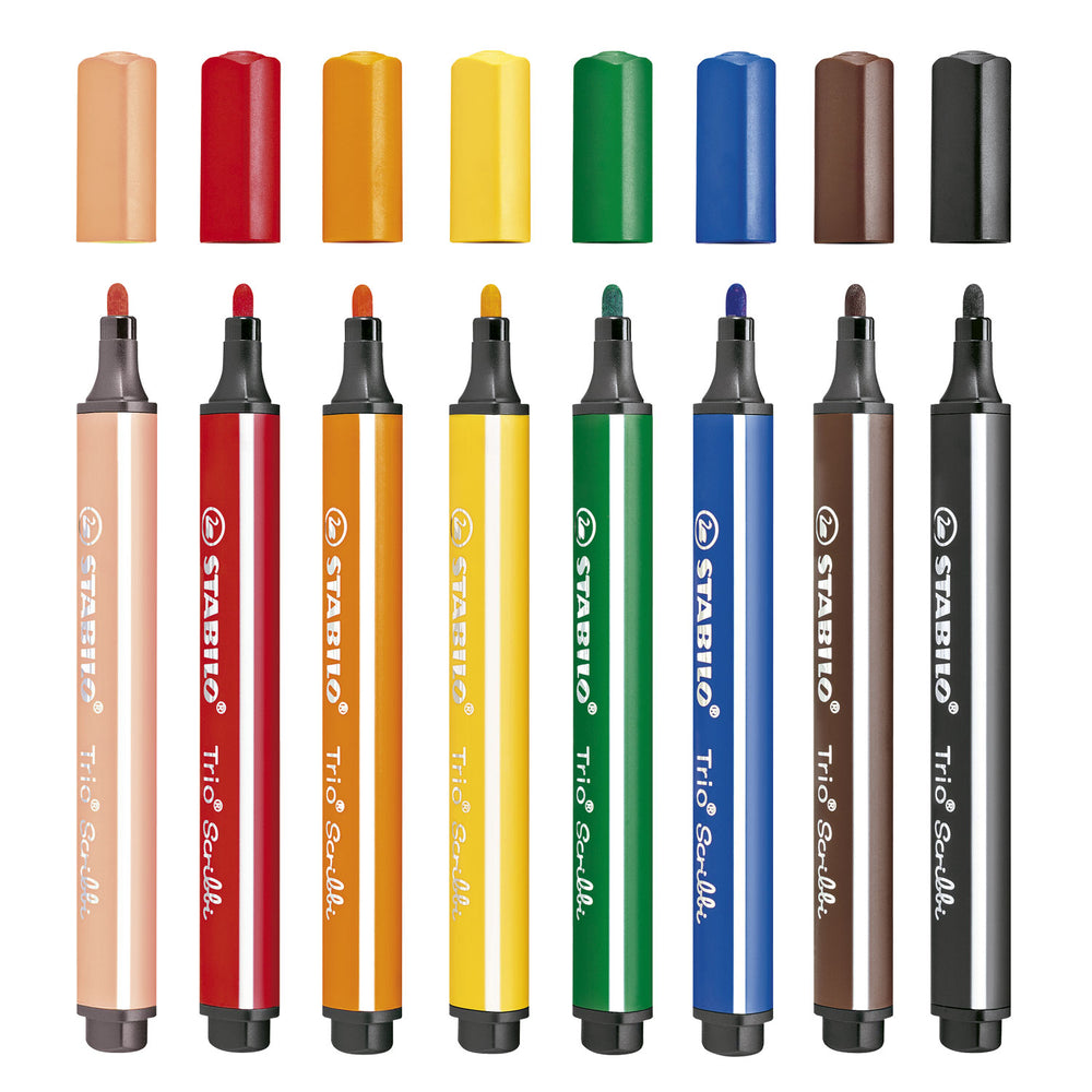 Stabilo trio scribbi viltstiften etui 8 kleuren