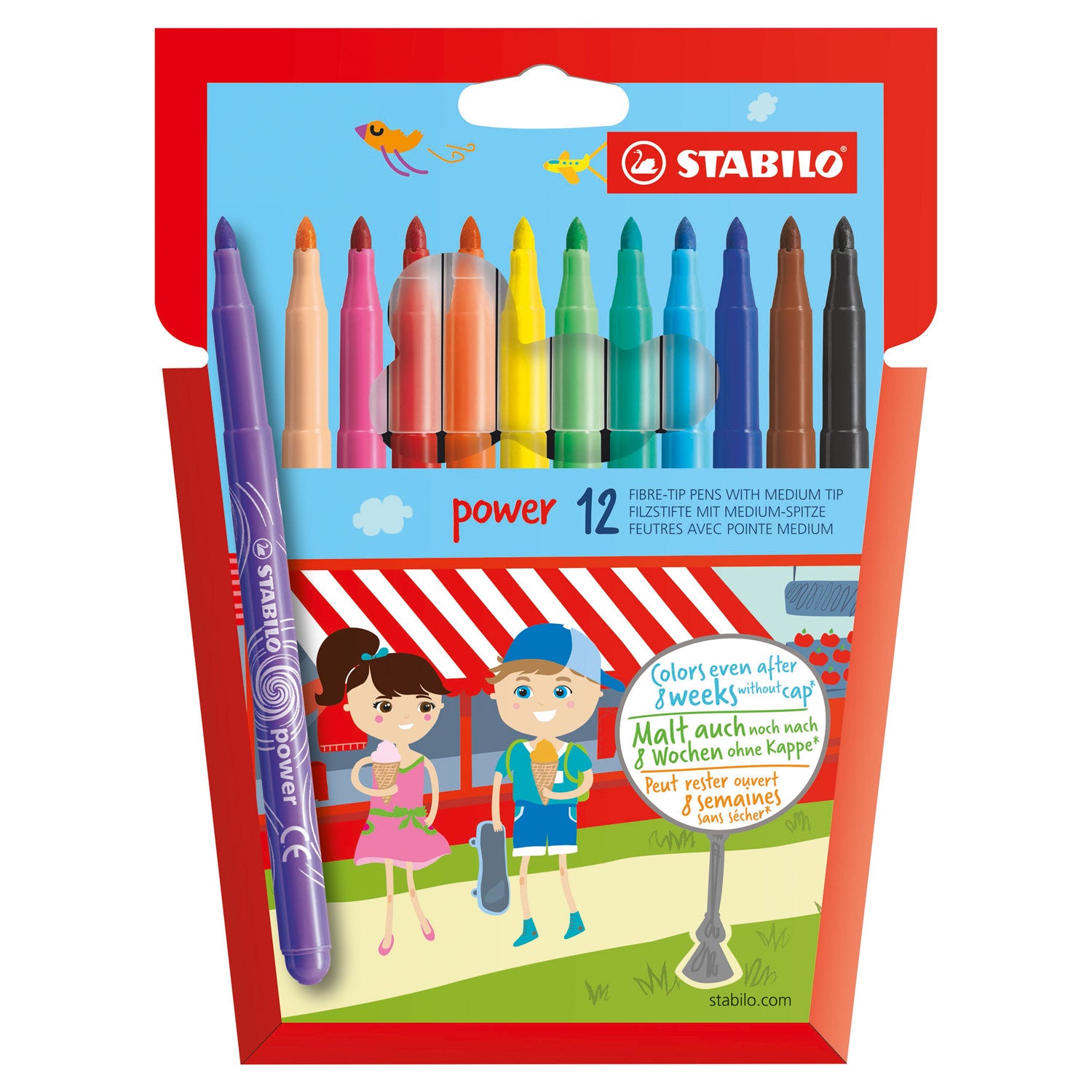 Stabilo viltstiften krachtstiften 12 stuks