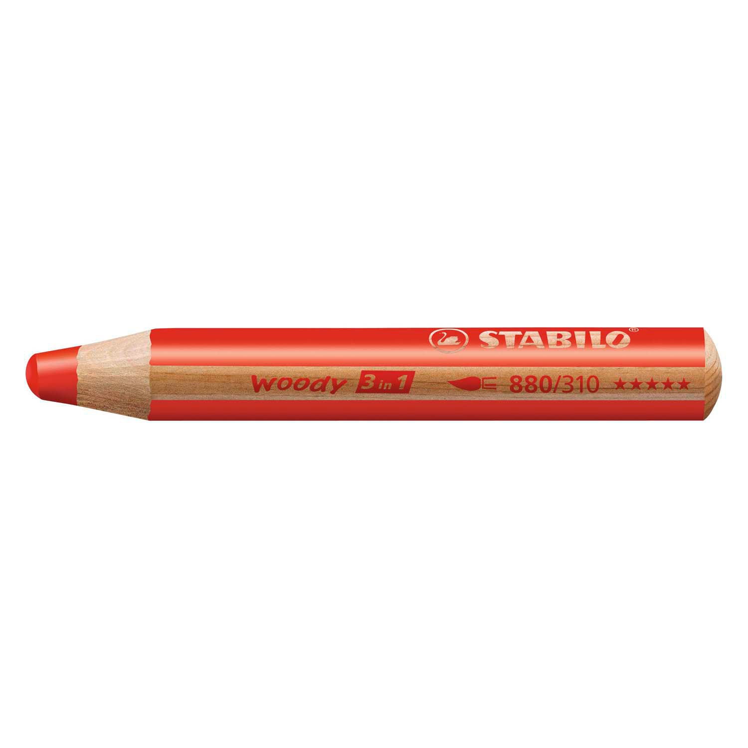 Stabilo woody 3 in 1 - multitalent kleurpotlood - rood