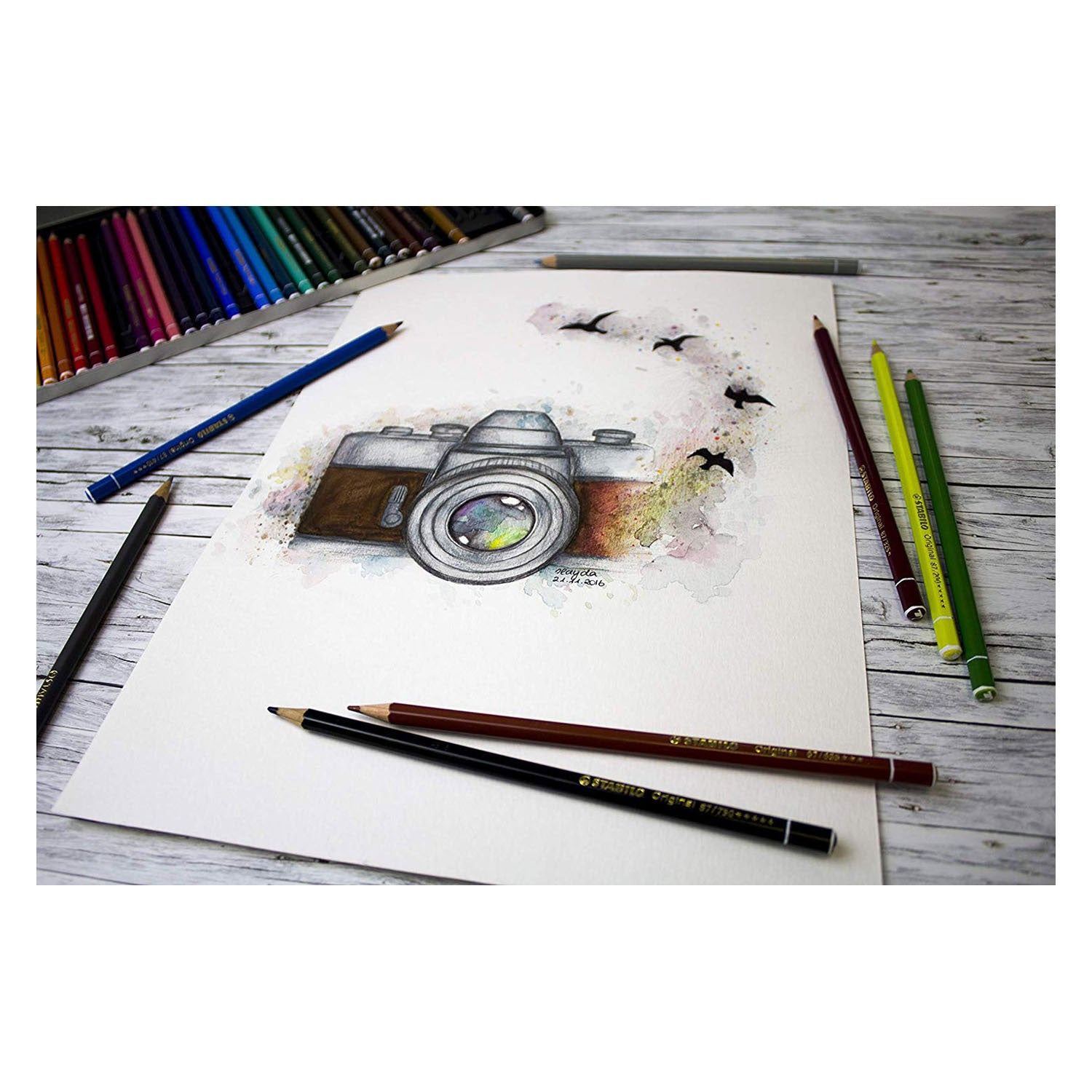 Stabilo origineel - kleurpotlood - half rood-half blauw (87 815)