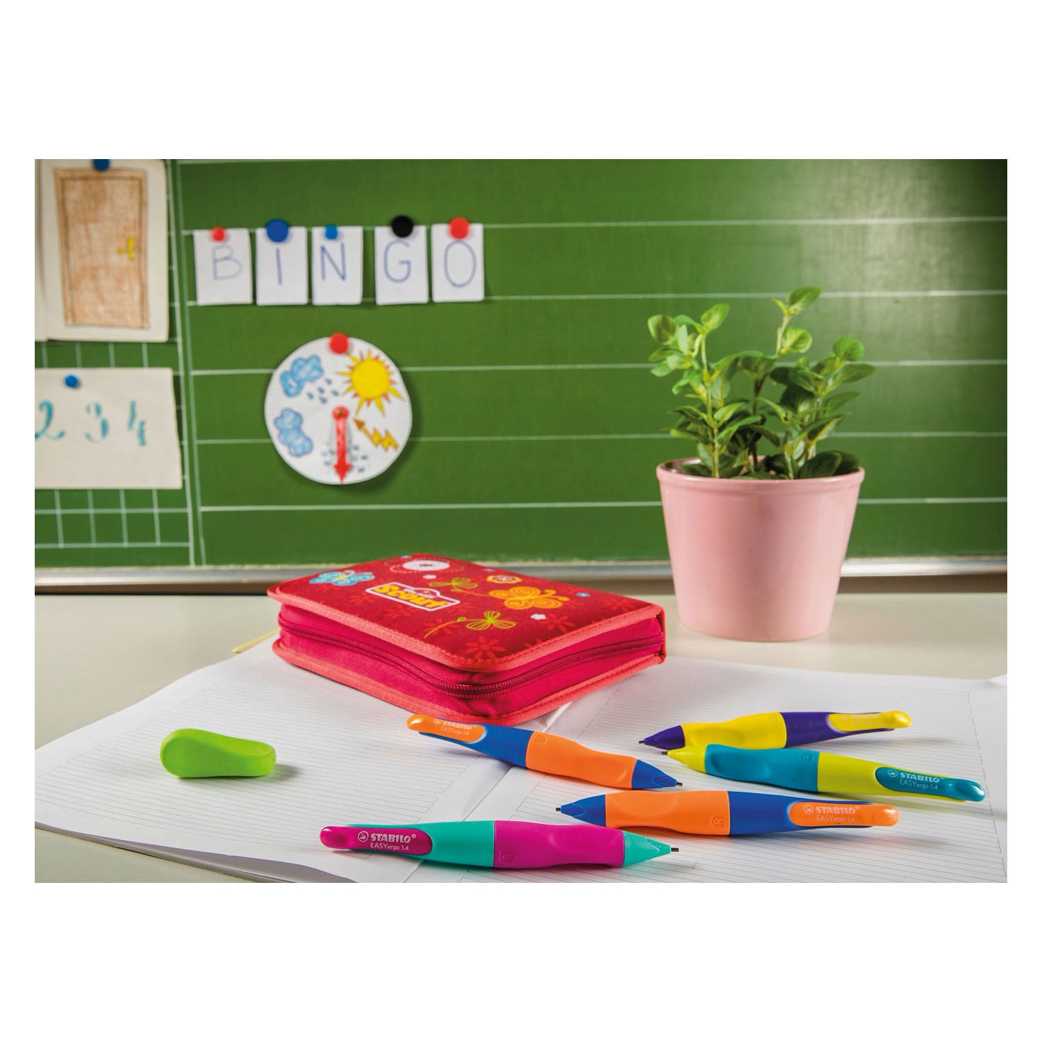 Stabilo easyergo 1.4 - ergonomisch vulpotlood - linkshandig - neon roze