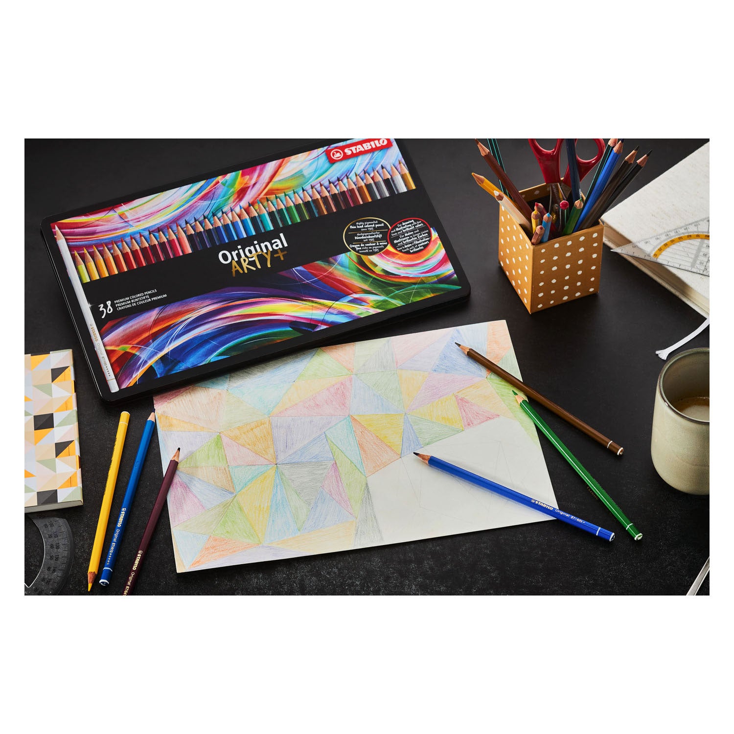 STABILO Originele Kleurpotloden Metalen Doos, 38st.