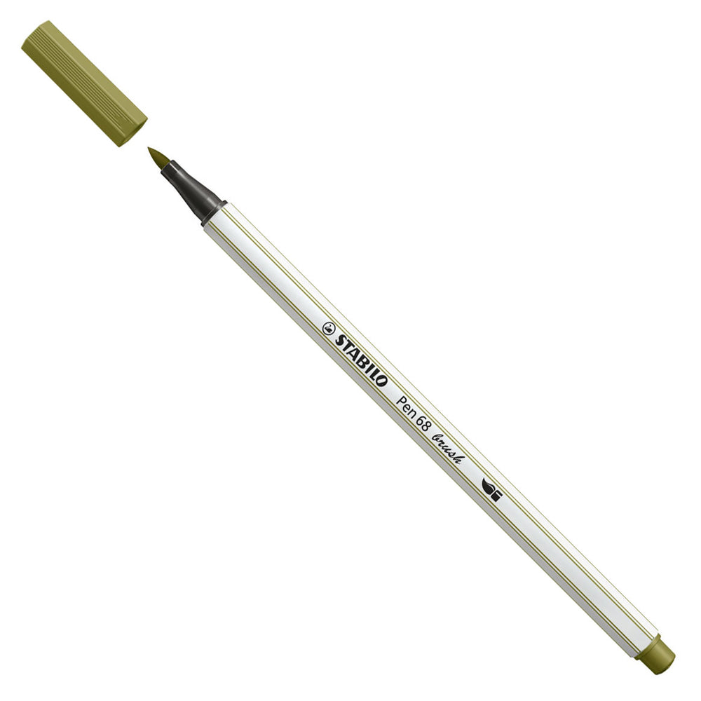 Stabilo Pen 68 Penseel 37 Modder Groen