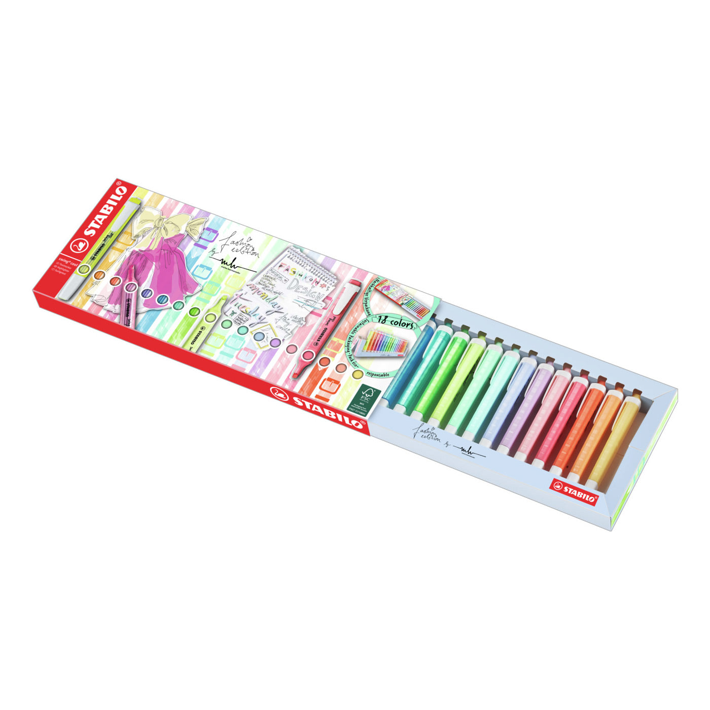 Stabilo swing cool - markeerstift - 18 stuks bureauset