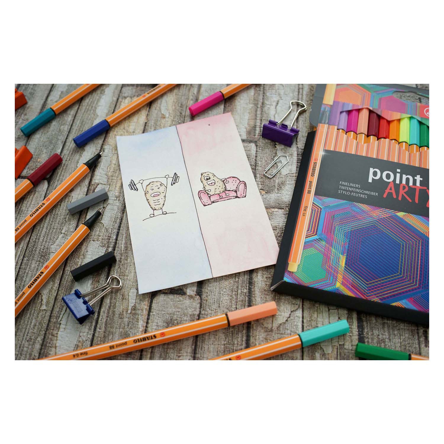 STABILO Point 88 ARTY Fineliners, 18 stuks.