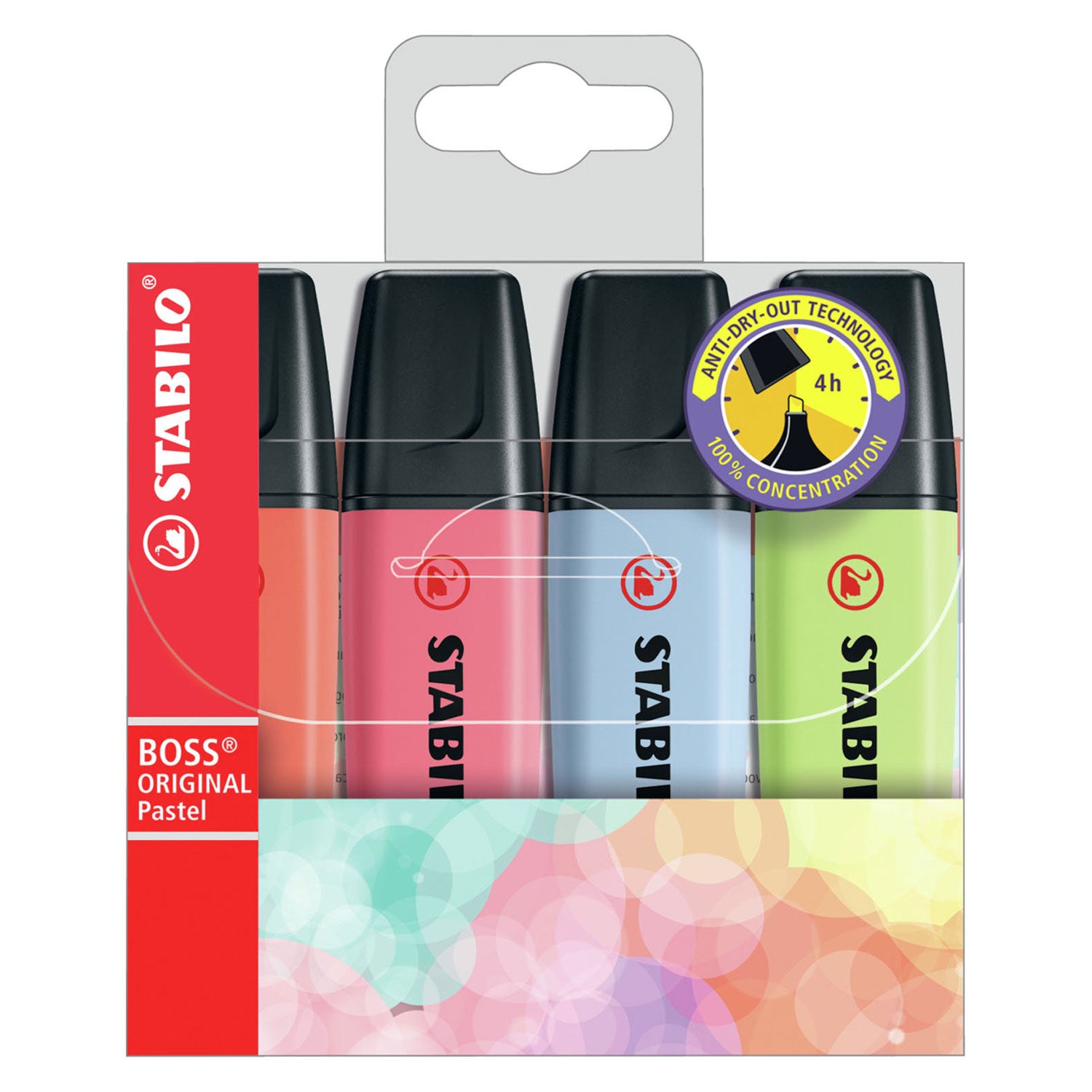 Stabilo boss original pastel - markeerstift - set 4 stuks