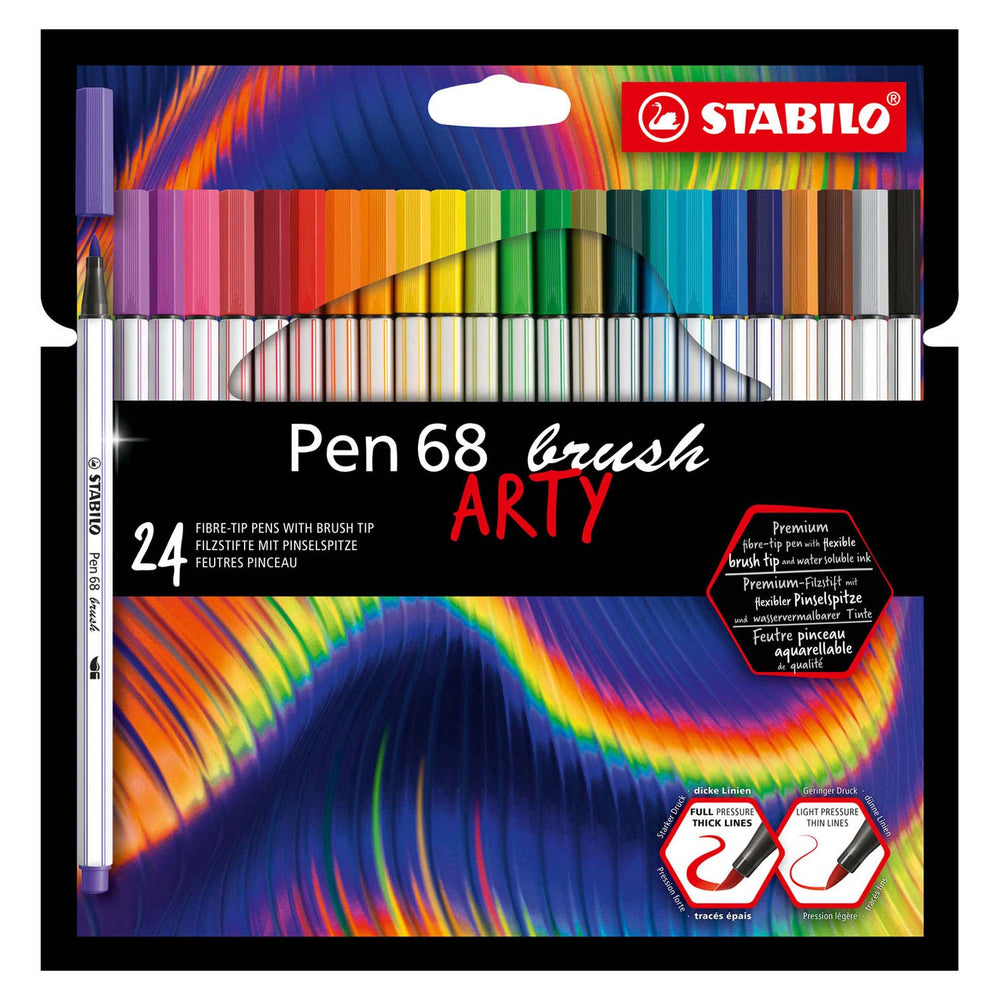 Stabilo Pen 68 Kwast ARTY Viltstiften 24 stuks