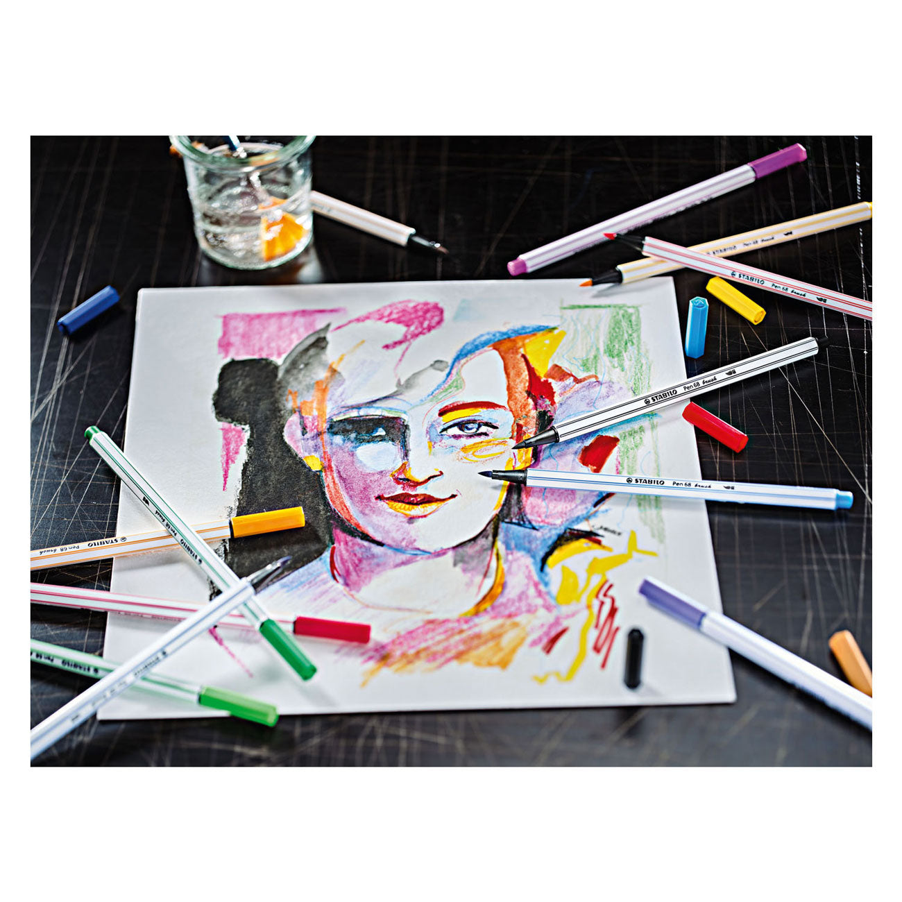 Stabilo Pen 68 Brush ARTY Viltstiften 24 stuks