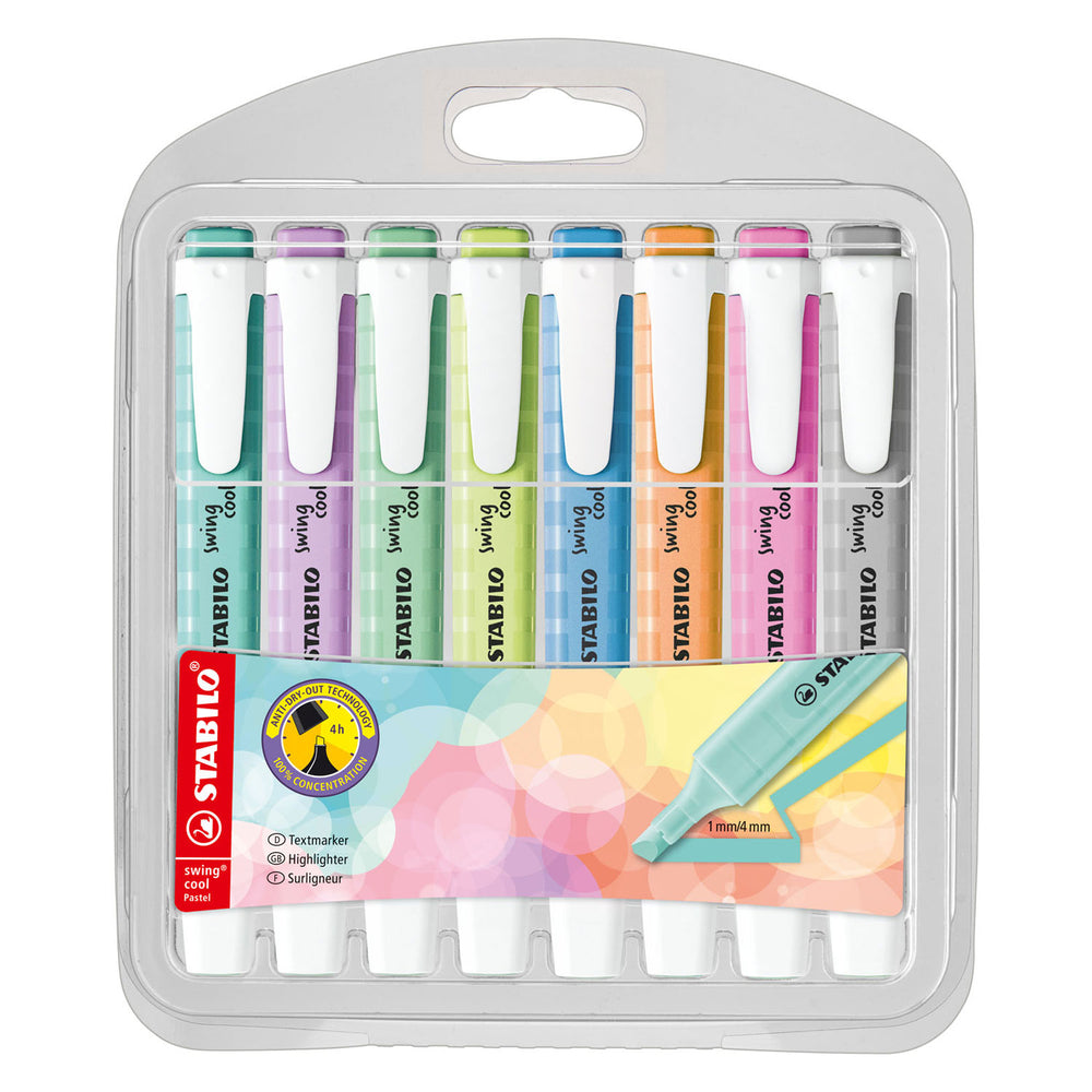 Stabilo swing cool pastel - markeerstift - set met 8 stuks