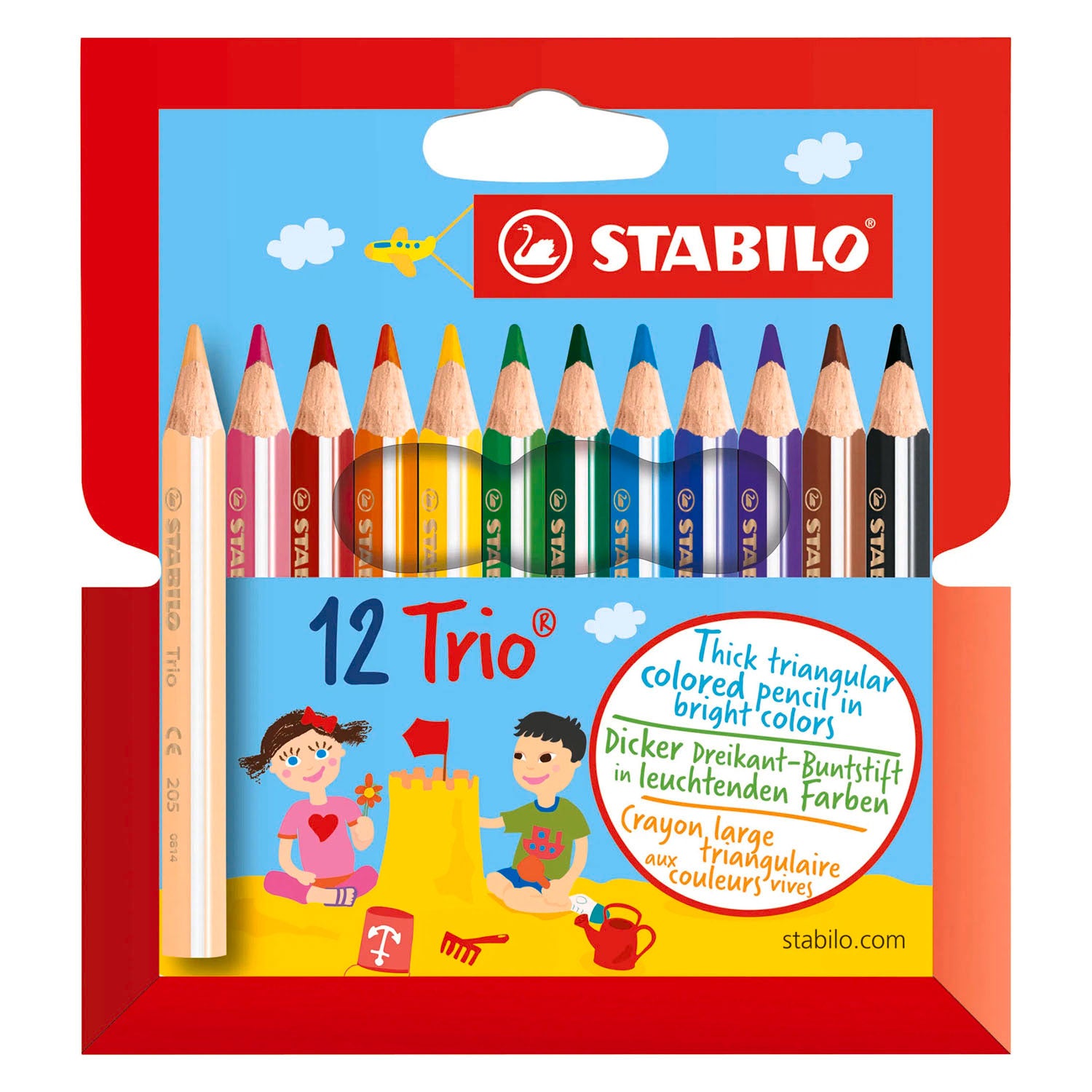 Stabilo trio thick short ergonomische kleurpotloden - 12dlg.
