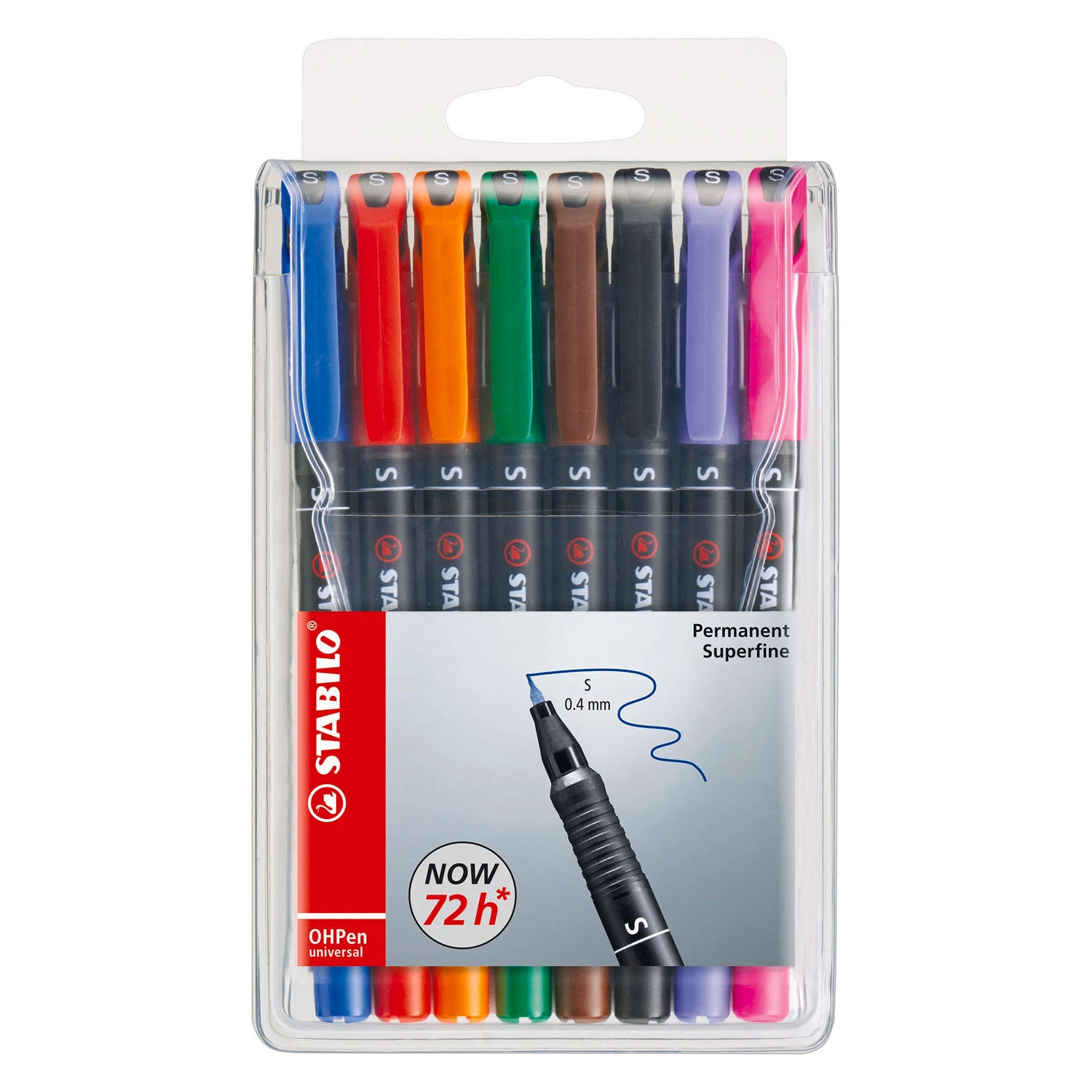 Stabilo ohpen superfijn permanente marker in etui - 8dlg.