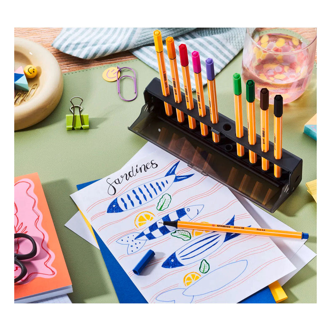Stabilo point 88 click set fineliners - 10dlg.