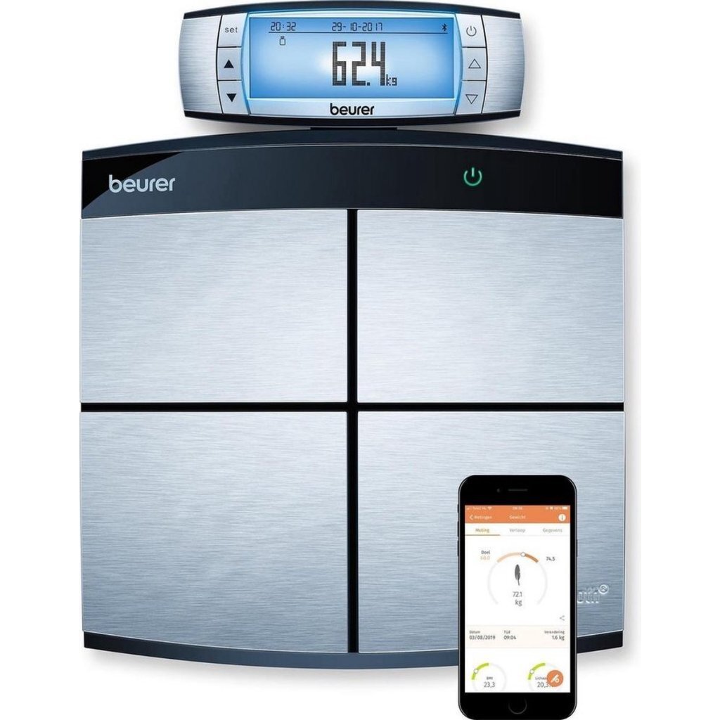 Beurer bf105 bodycomplete diagnostische personenweegschaal zwart RVS