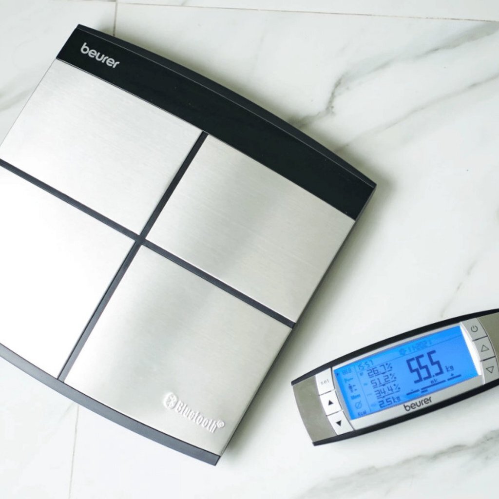 Beurer bf105 bodycomplete diagnostische personenweegschaal zwart RVS