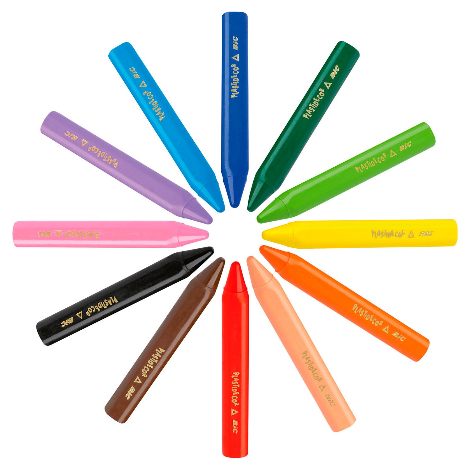 Bic kids plastidecor driehoek kleurkrijt, 12st.