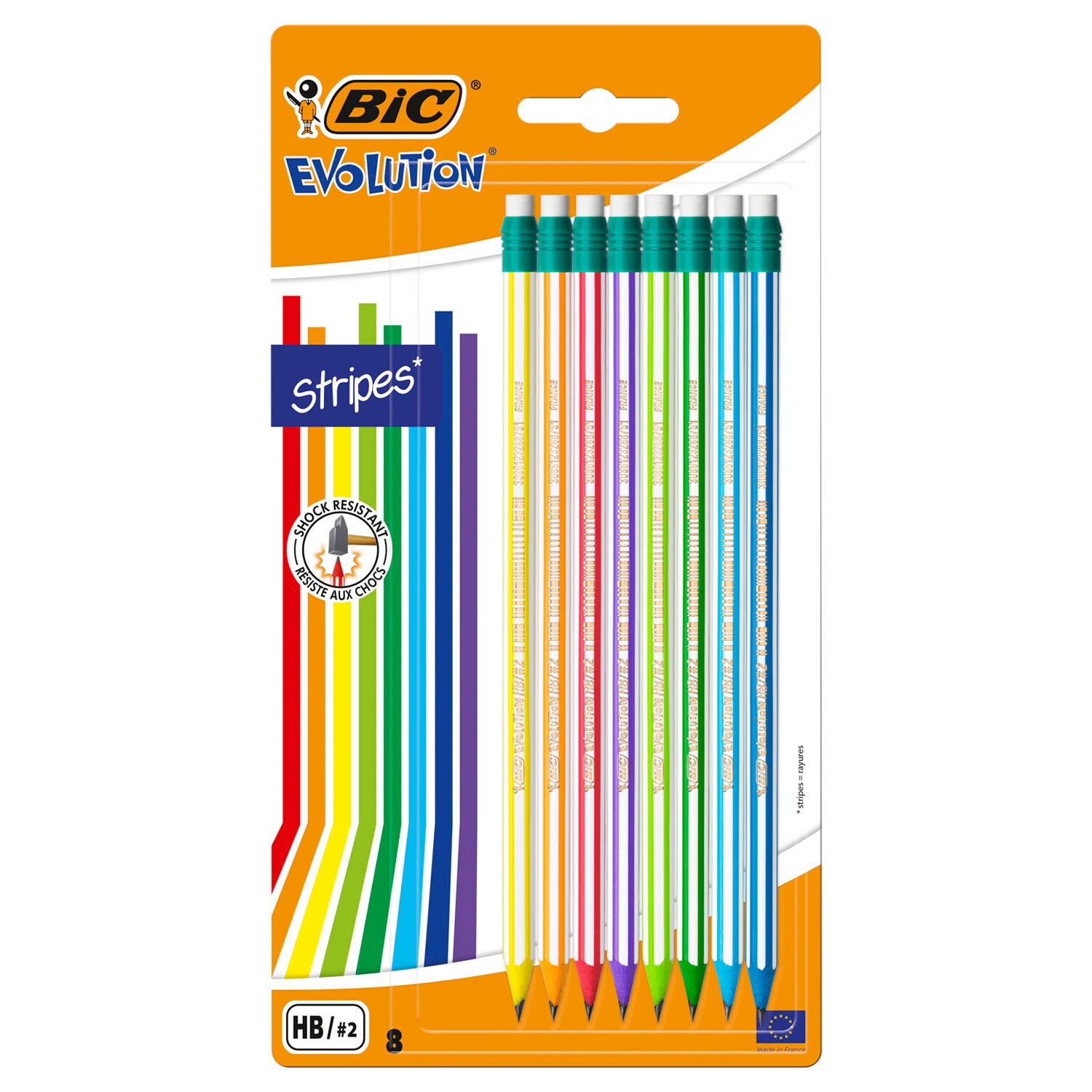 Bic evolution potloden met kauwgom, 8st.