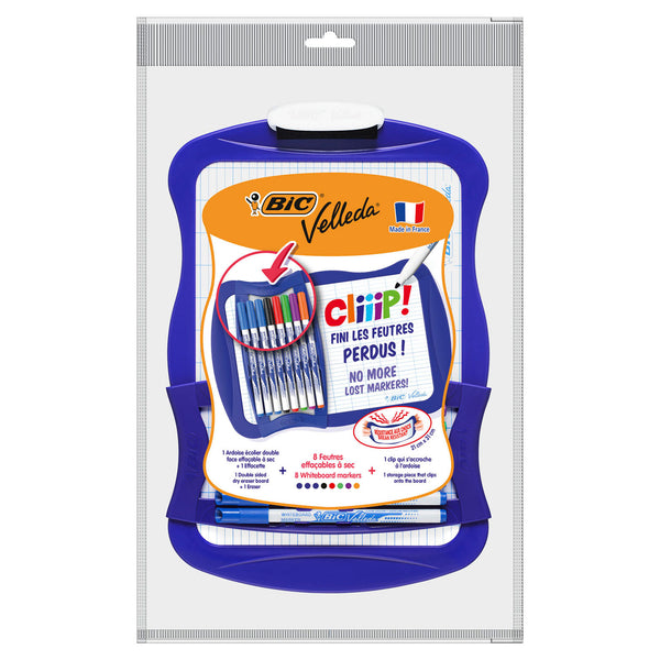 Bic Velleda whiteboard with 8 markers