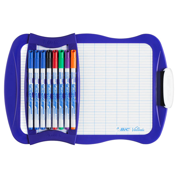 Bic Velleda whiteboard with 8 markers