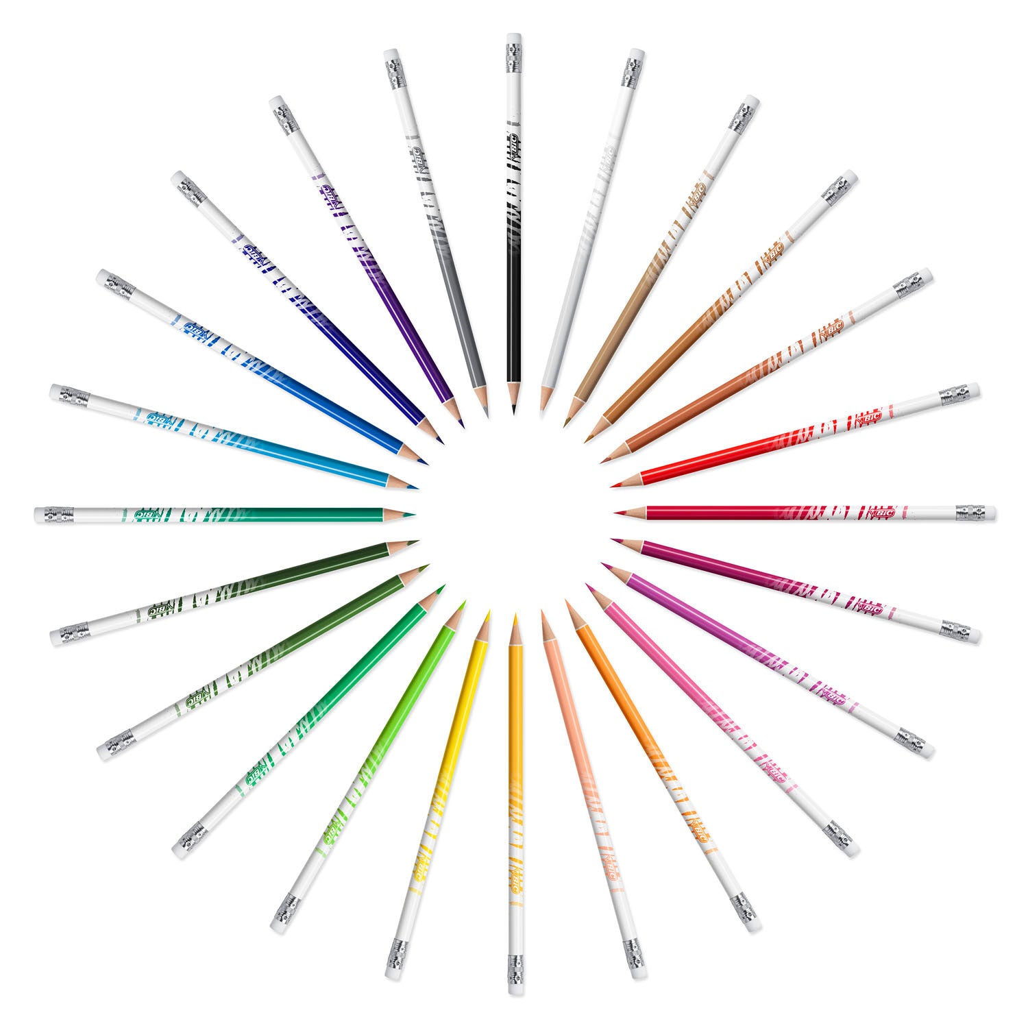 Bic kids illusion - kleurpotloden - kinderen en volwassenen - verschillende kleuren - potlood - 24 stuks