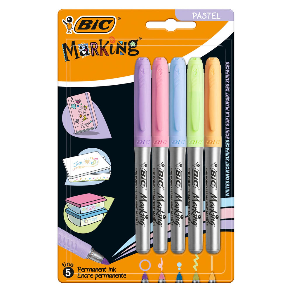Bic intensiteit viltstiften permanente pastel, 5st.
