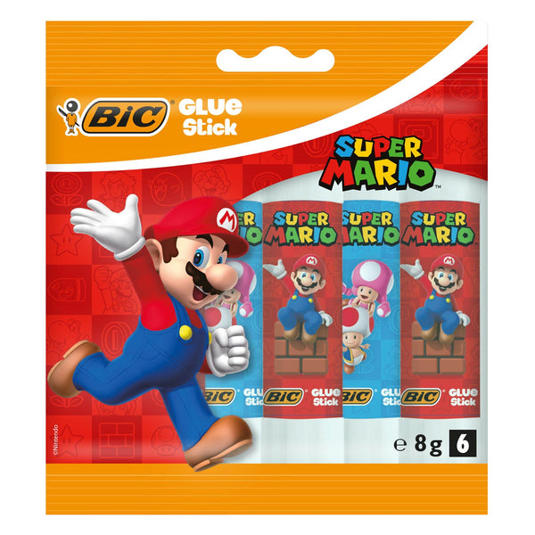 Bic Super Mario Glue Sticks, 6 pc.