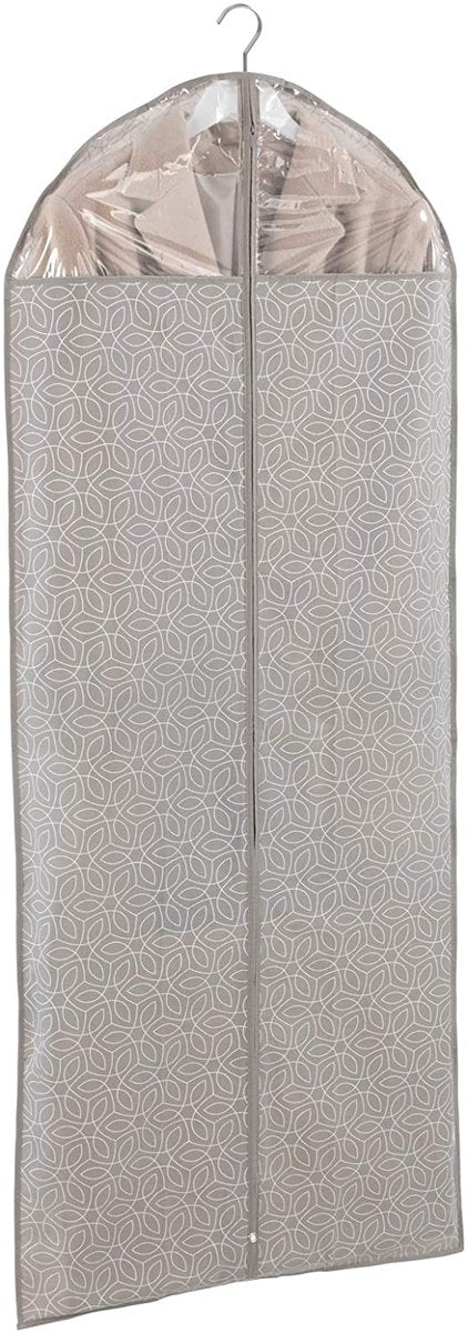 Wenko kledinghoes balance taupe 150x60cm - kledingzak - kledingopberger lang model - met rits en kijkvenster - mooi, stevig en handig