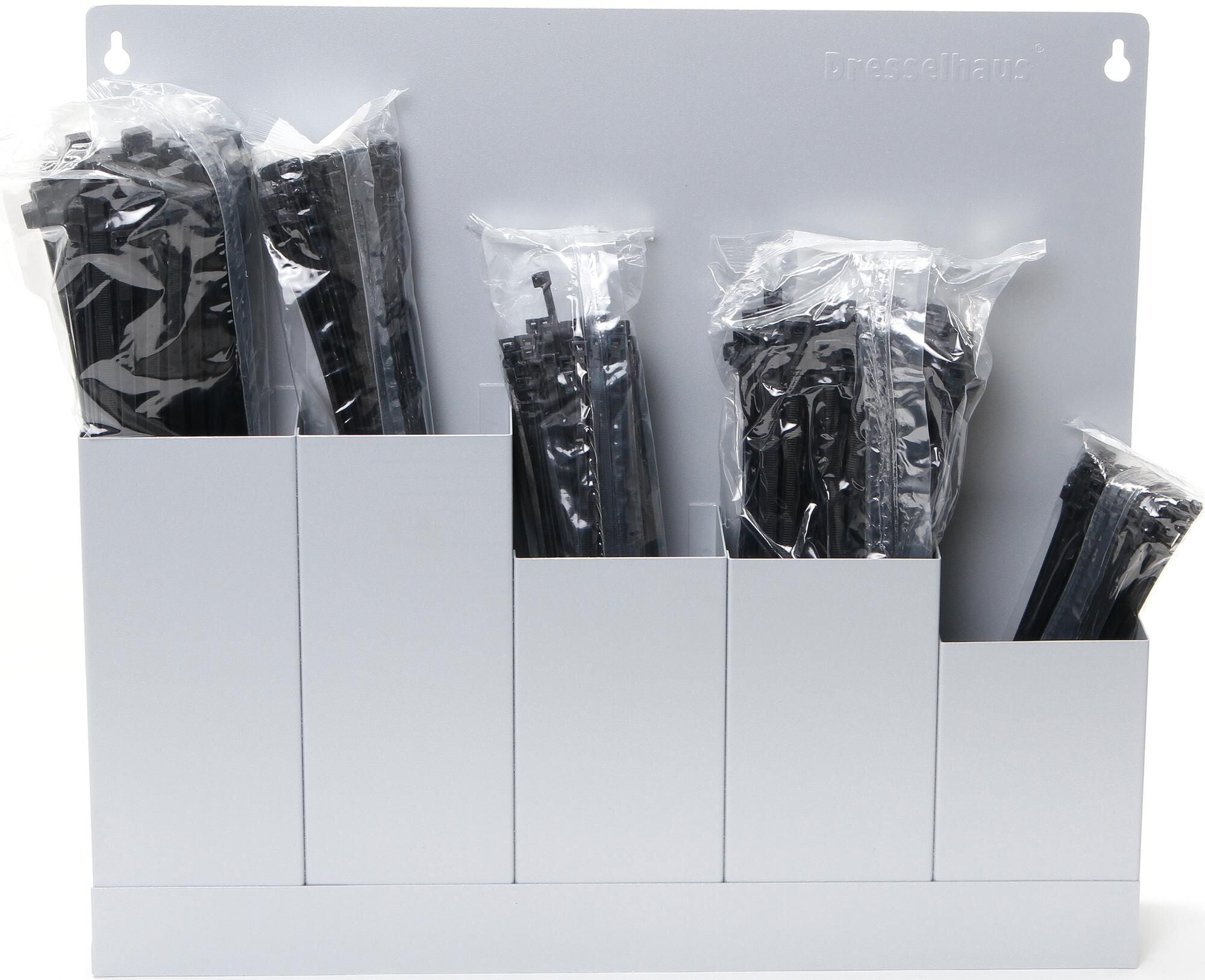 Dresselhaus assortiment kabelbinders cable harness wall shelf black 5-way, commercial v