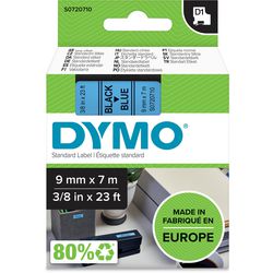 Etiketteertape dymo 9mmx7m zwart, blauw