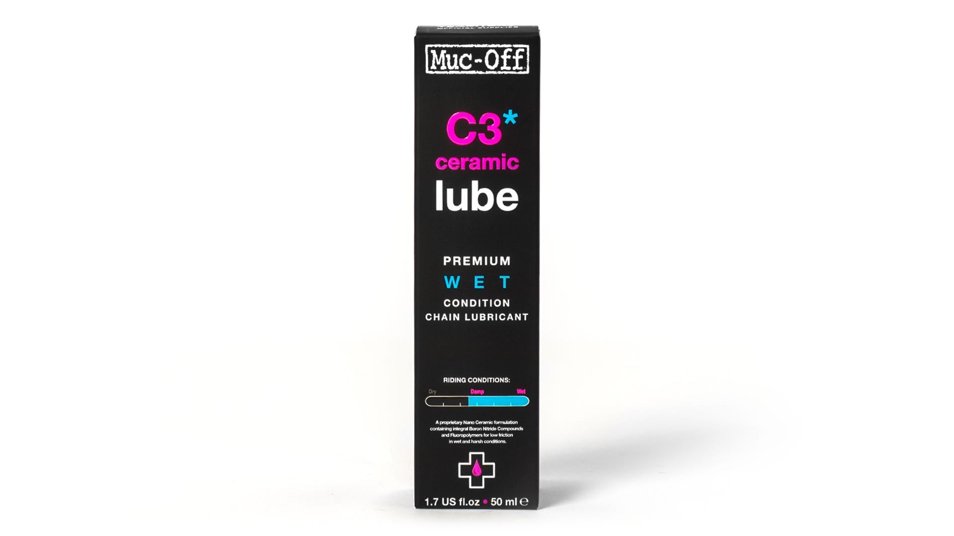Muc-off muc off c3 ceramic wet lube 50ml bottle chain lube for wet conditions