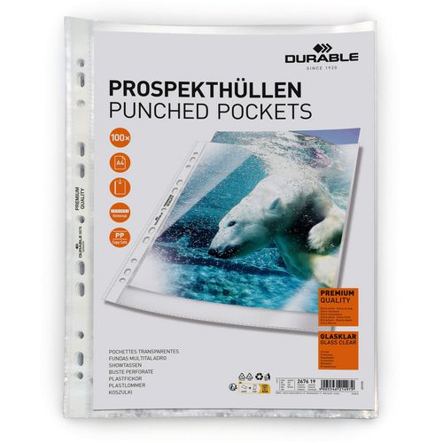 Geperforeerde showhoezen durable transparant 100 stuks