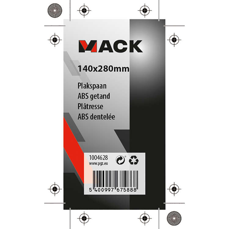Mack 1004628 - plastieken plakspaan 140x280mm getand | 3 stuks