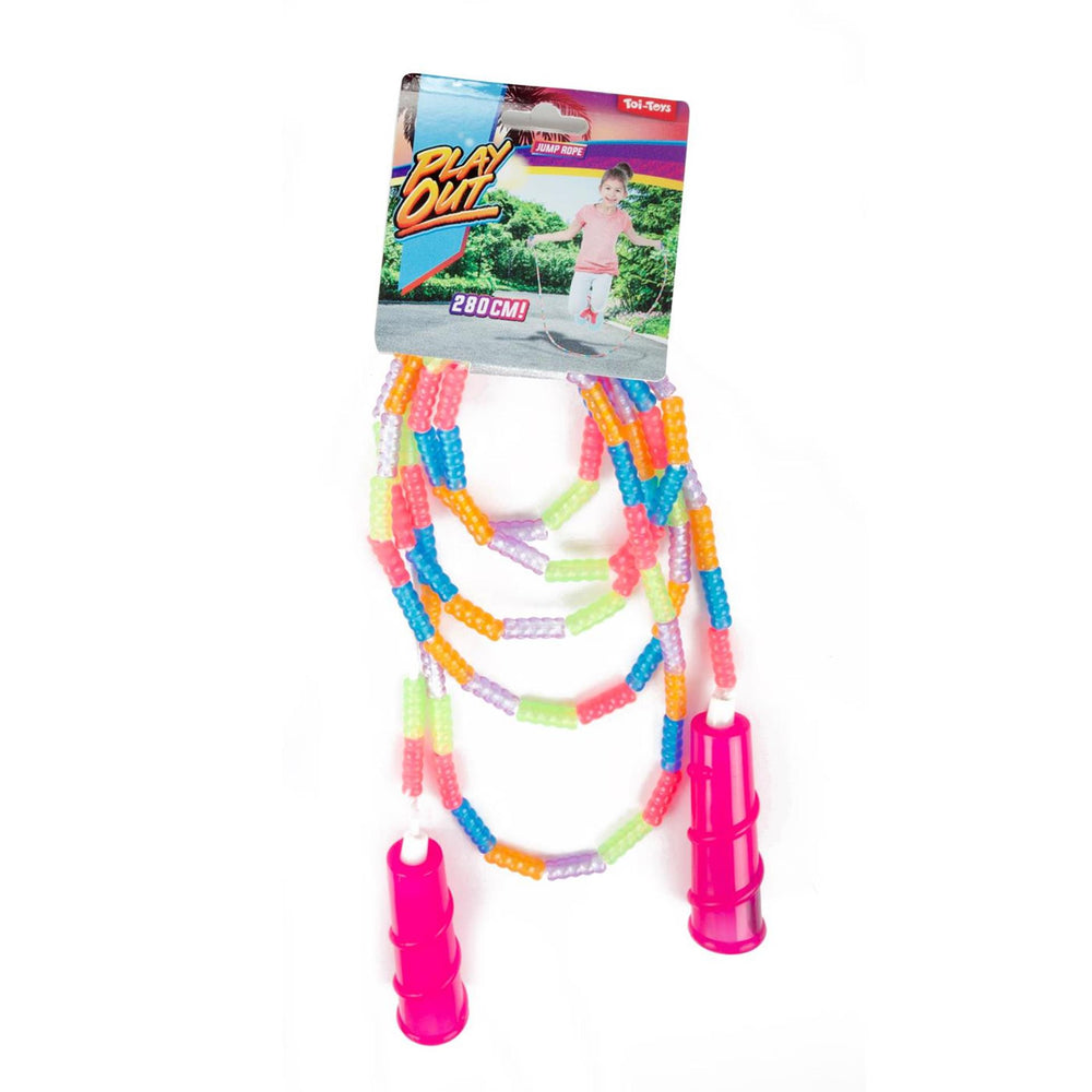 Toi-toys springtouw met houten kralen, 280cm