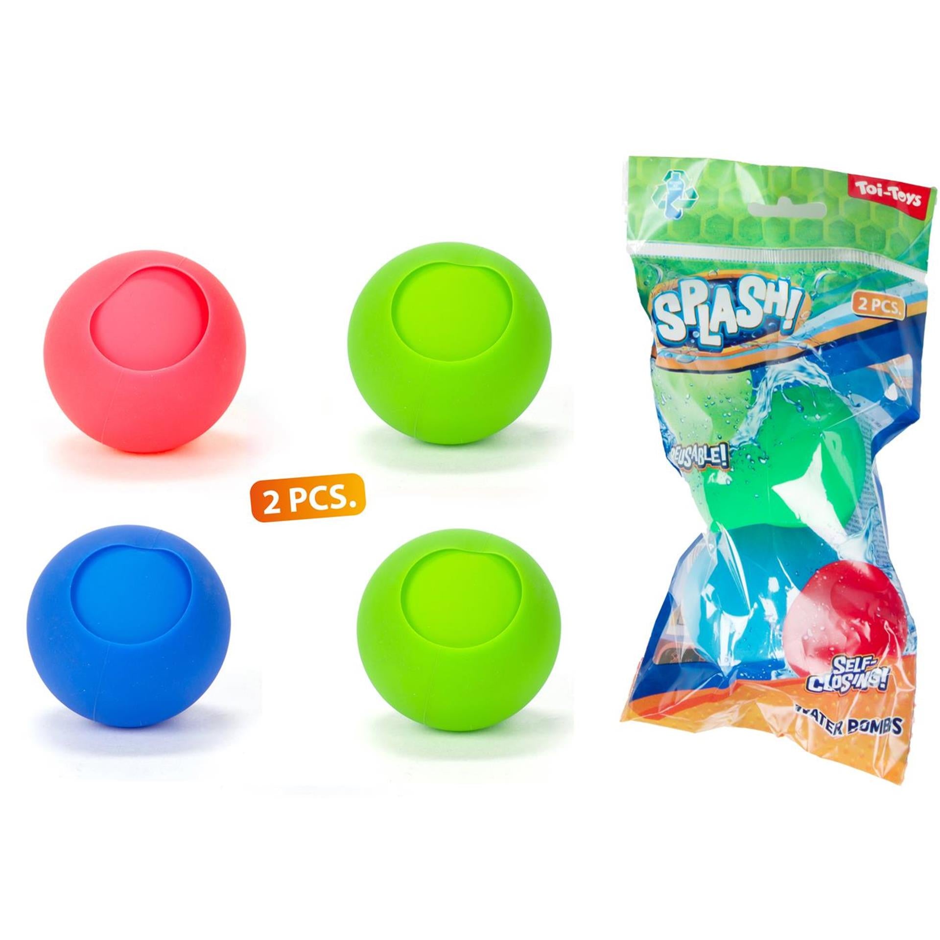 Toi-toys toi toys splash waterballon herbruikbaar en zelfsluitend pak a 2
