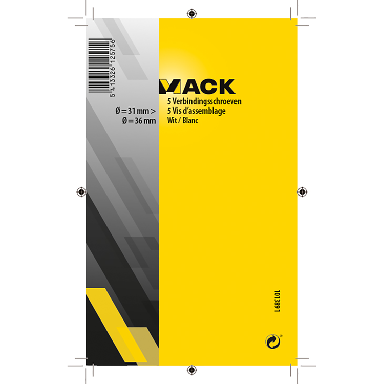 Mack 1013891 - 5 verbindingsschroev.wit 30-40mm | 10 stuks