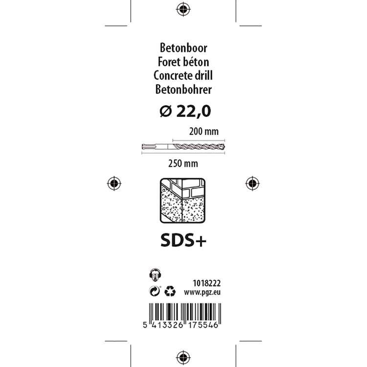 Mack 1018222 - hamerboor sds + 22x250mm | 5 stuks