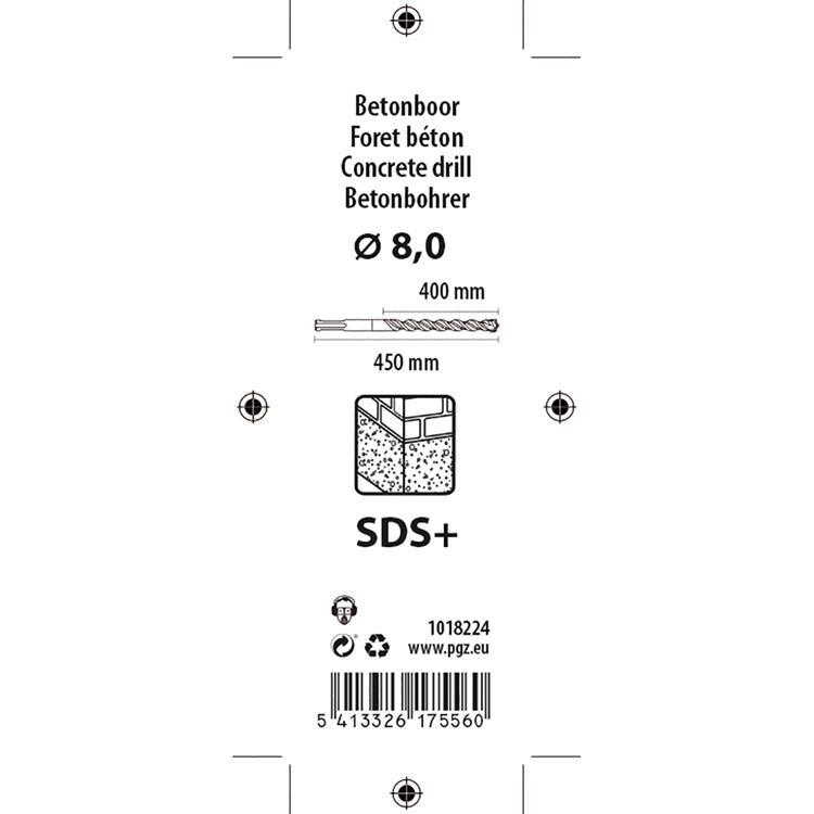 Mack 1018224 - hamerboor sds + ø 8,0 x 450 mm | 5 stuks